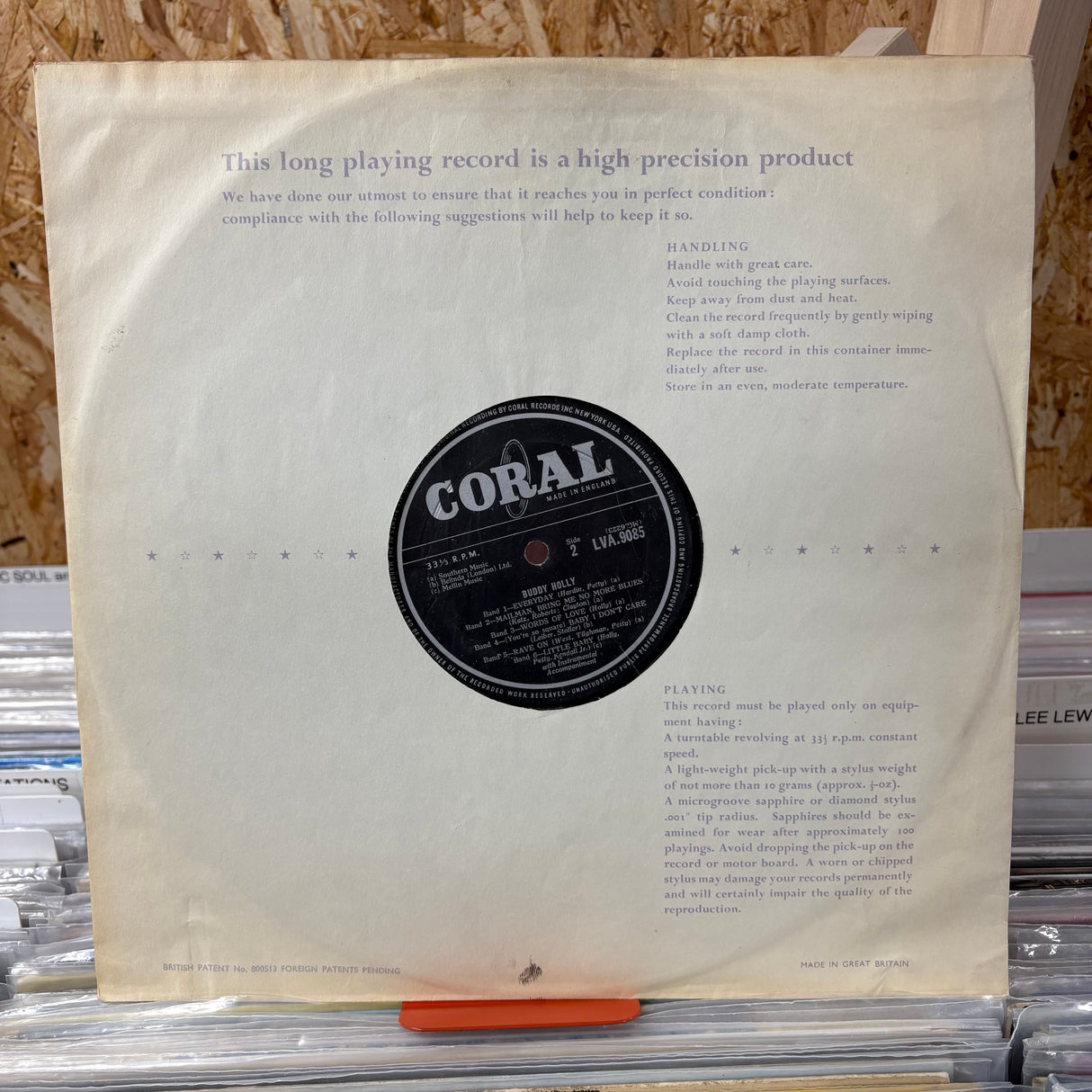 Buddy Holly - Self Titled - Coral Records - VINYL