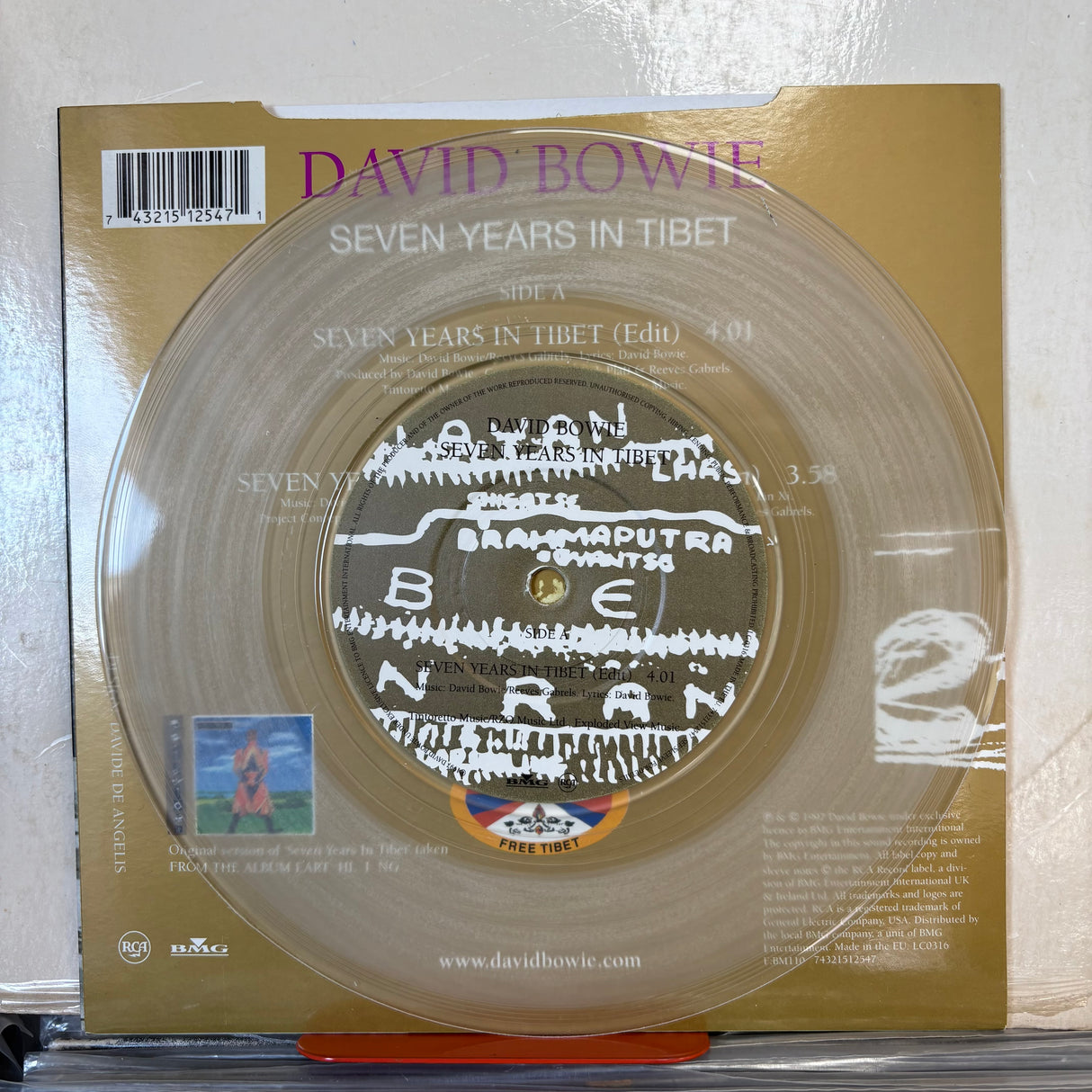 David Bowie - Seven Years In Tibet Clear Single Vinyl