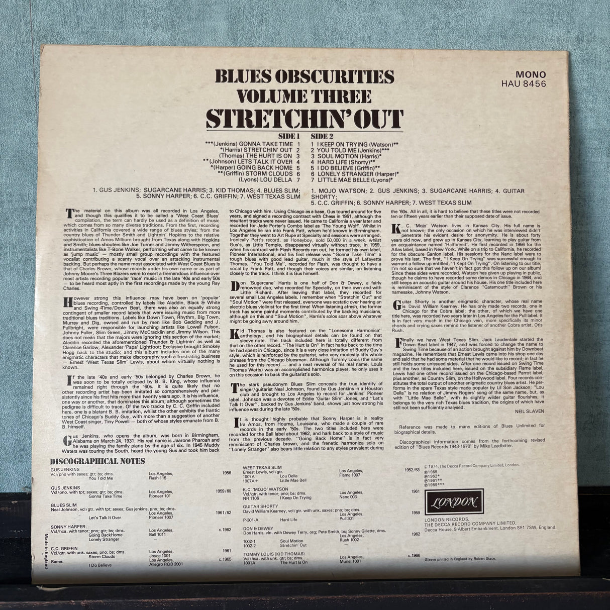 Blues Obscurities - Volume Three - Stretching' Out - VINYL