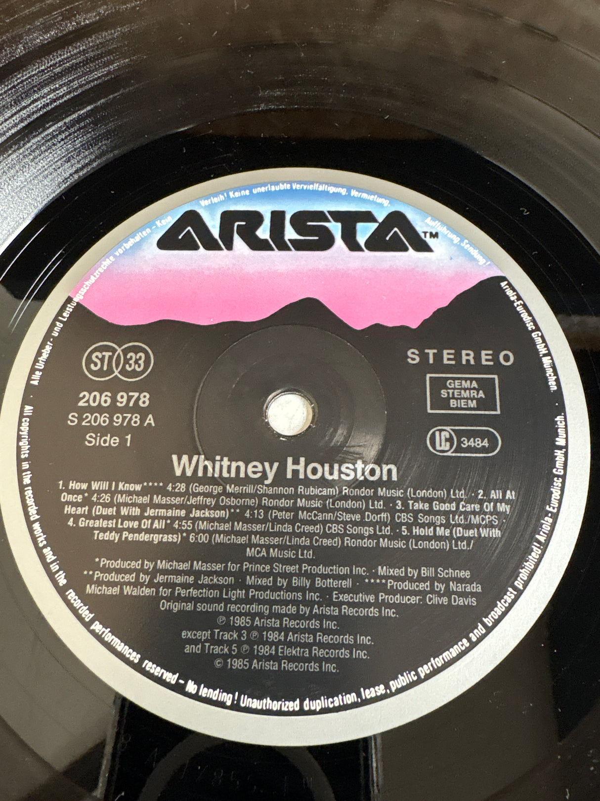 Whitney Houston - Self Titled - VINYL