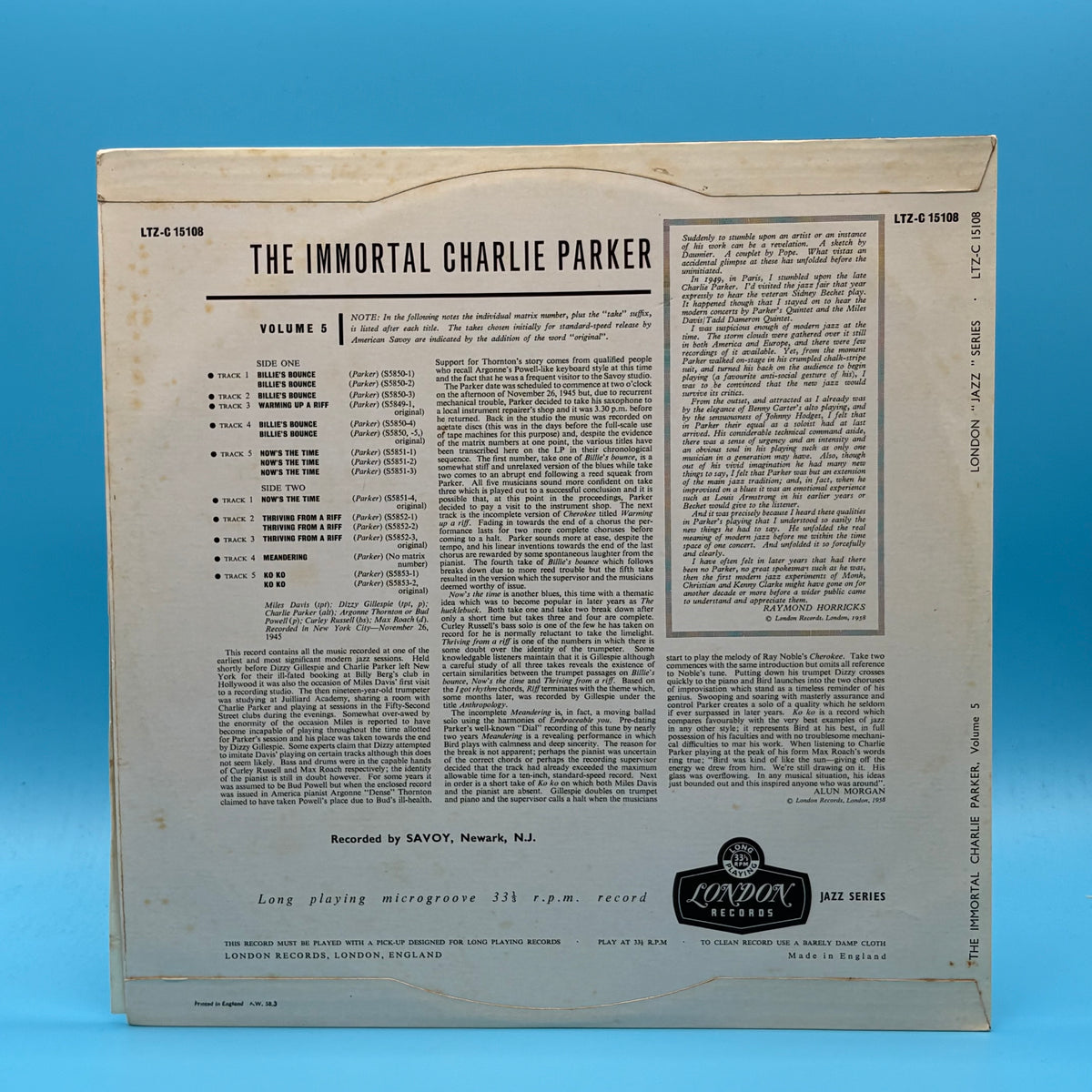 Charlie Parker - The Immortal Charlie Parker Vol. 5 Original UK Vinyl