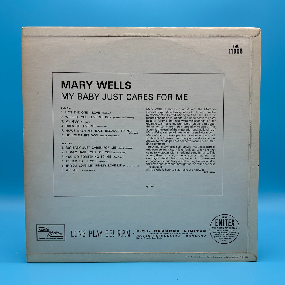 Mary Wells - My Baby Just Cares For Me Vinyl