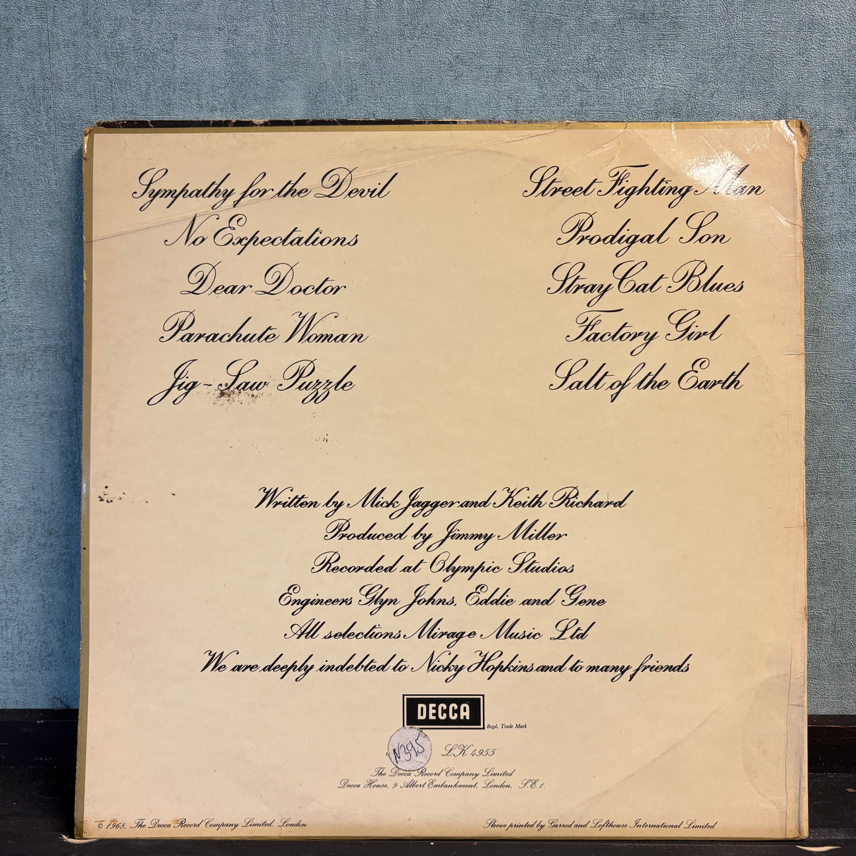 The Rolling Stones - Beggars Banquet - DECCA Blue Label Stereo - VINYL