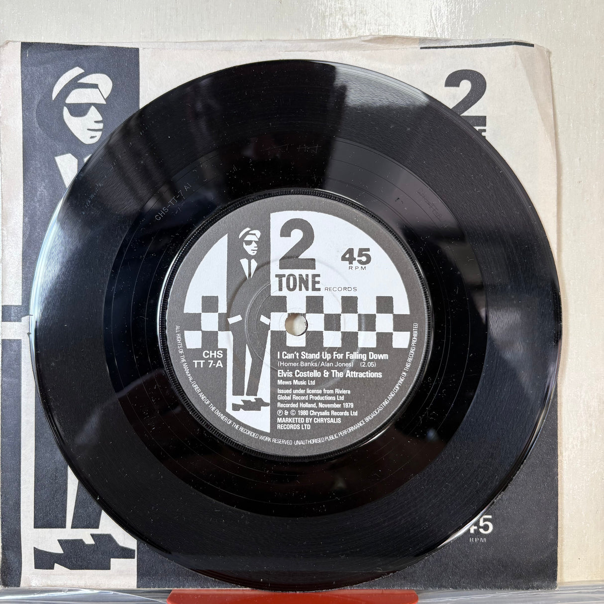 Elvis Costello and The Attracftions - I Cant Stand Up For Falling Down 2Tone Vinyl Single