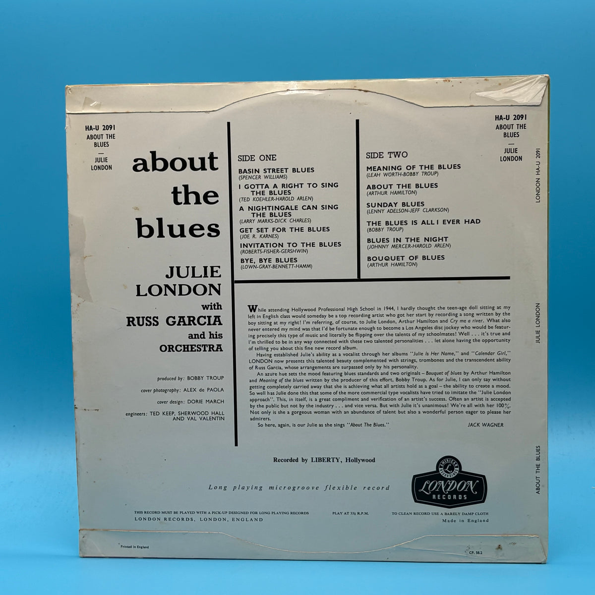 Julie London - About the Blues Original UK Vinyl
