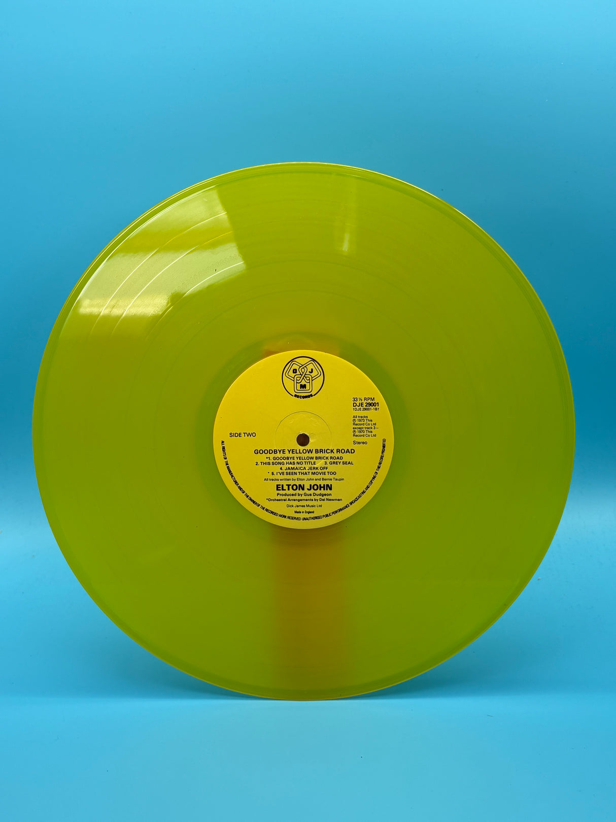 Elton John - Goodbye Yellow Brick Road Original Yellow Coloured Vinyl