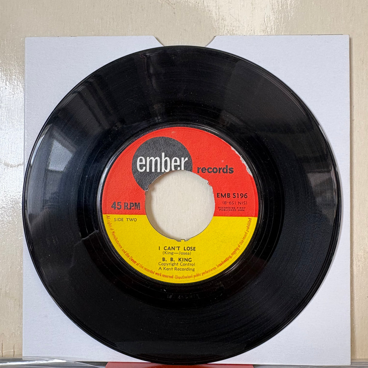 BB King - Rock Me Baby UK Ember Vinyl Single