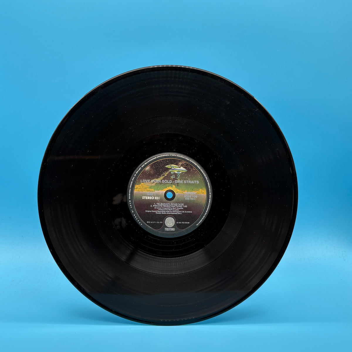 Dire Straits - Love Over Gold Greek Spaceship Label Vinyl