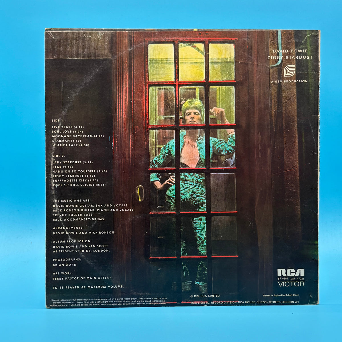 David Bowie - The Rise And Fall Of Ziggy Stardust And The Spiders From Mars First Press 1E/1E Vinyl