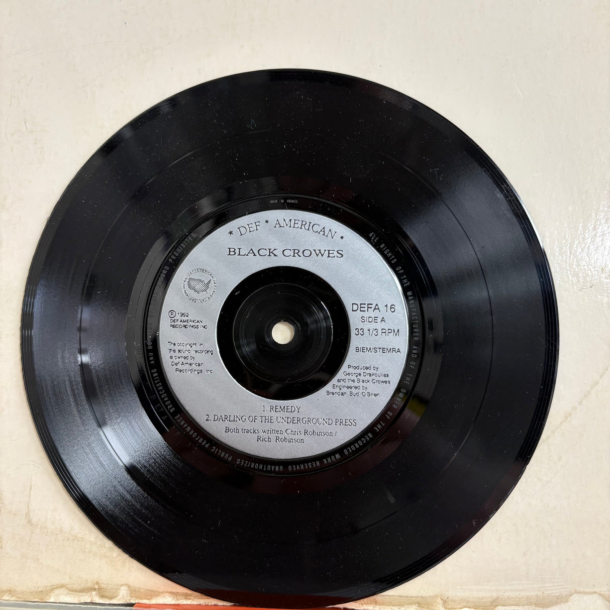 The Black Crowes - Remedy Etched Single Vinyl
