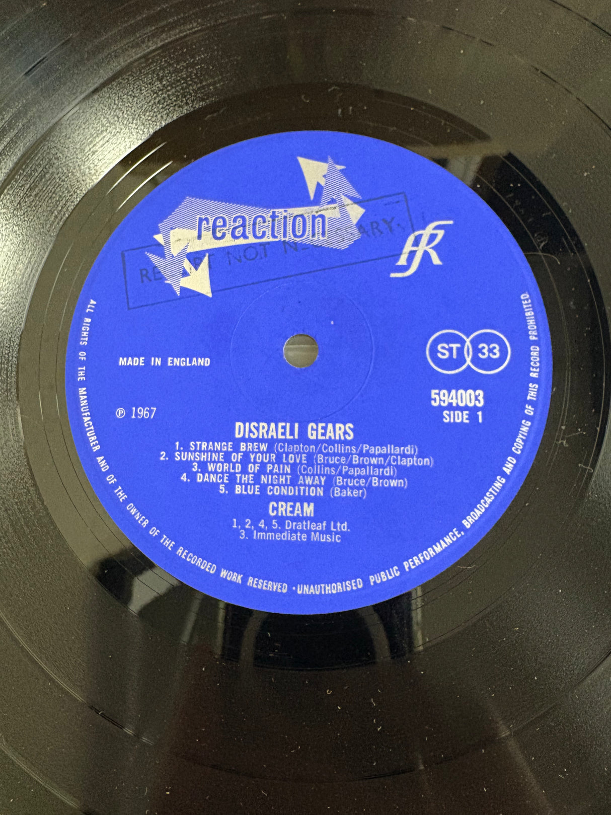 Cream - Disrali Gears - VINYL