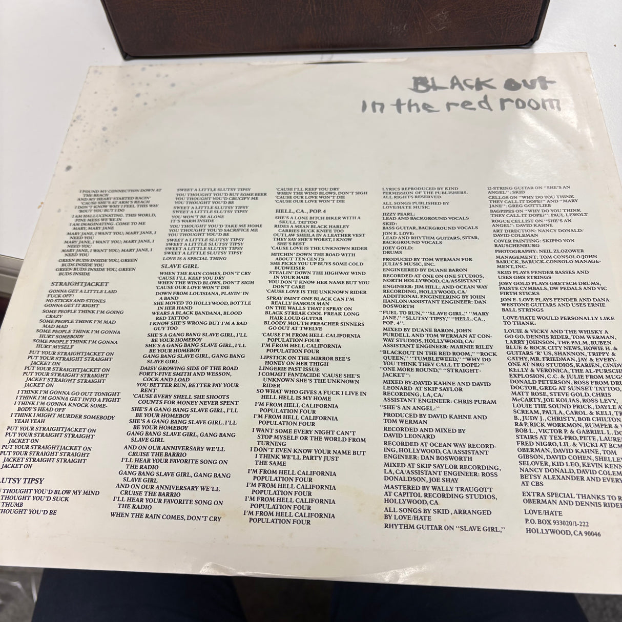 Love/Hate - Black Out In The Red Room - SIGNED - VINYL