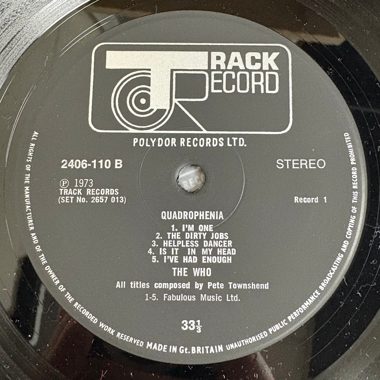 The Who - Quadrophenia - Track Records Wide Spine Complete - VINYL