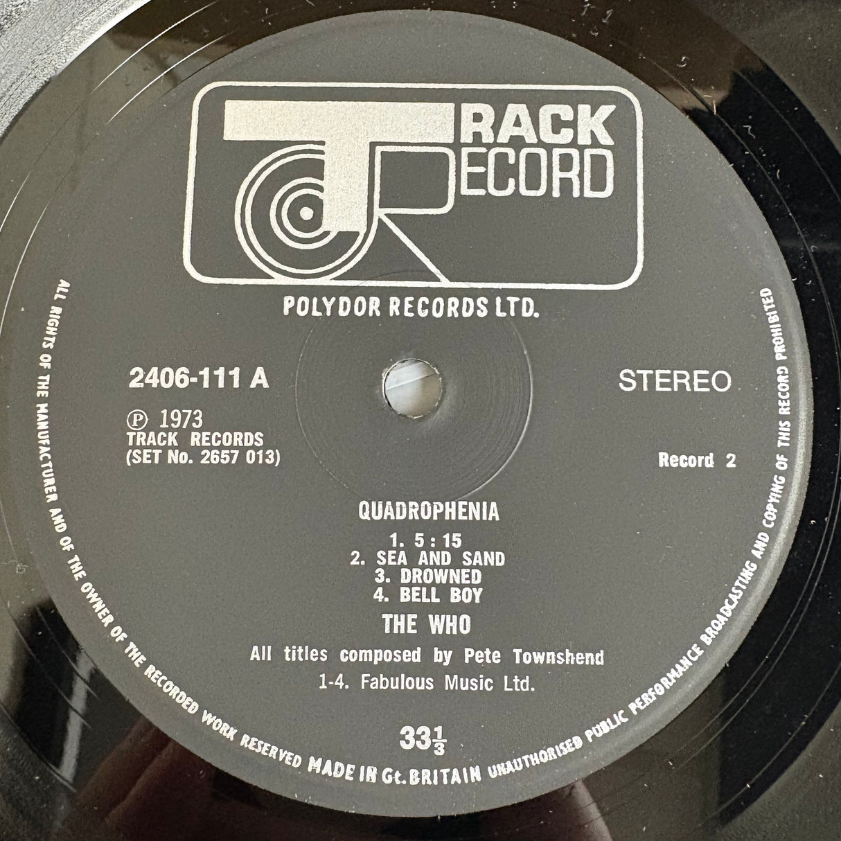 The Who - Quadrophenia - Track Records Wide Spine Complete - VINYL