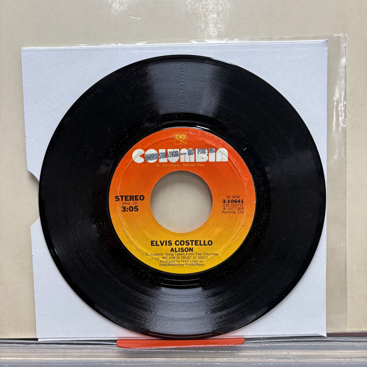 Elvis Costello - Alison - USA PROMO - 7 inch Single - VINYL