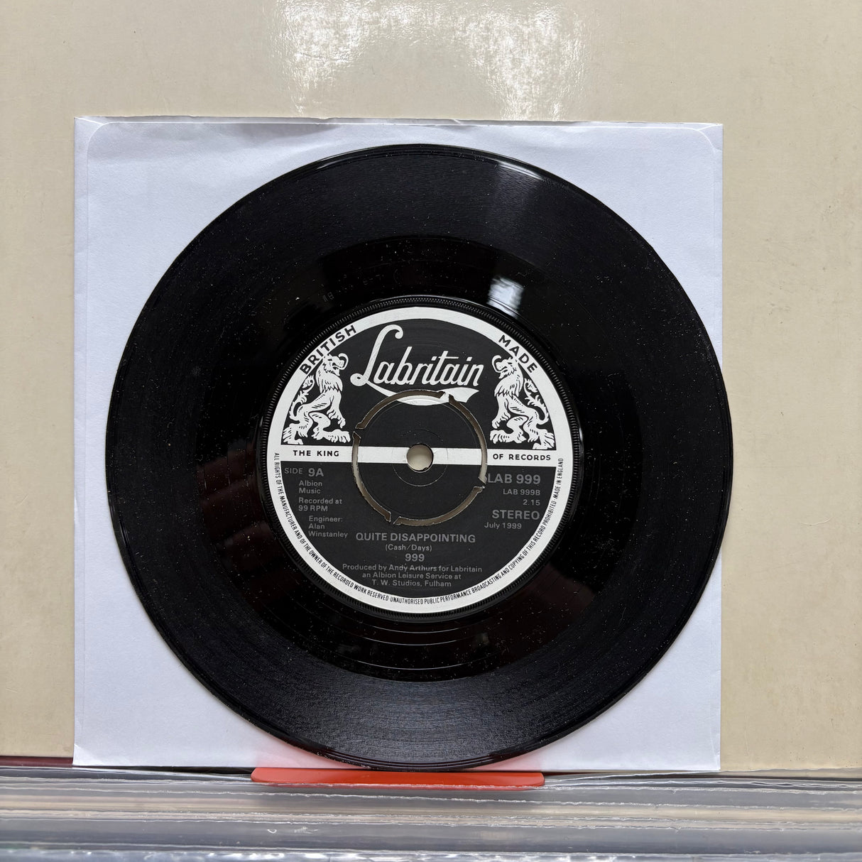 999 - I'm Alive/Quite Disappointing - 7 inch Single - VINYL