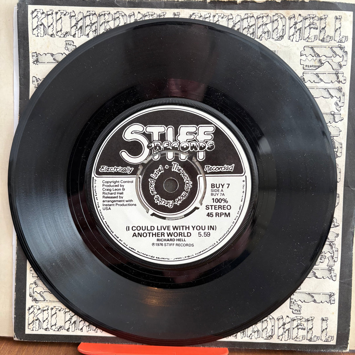 Richard Hell - Another World - Plug Copy - Numbered 0001 - 7 inch Single - VINYL