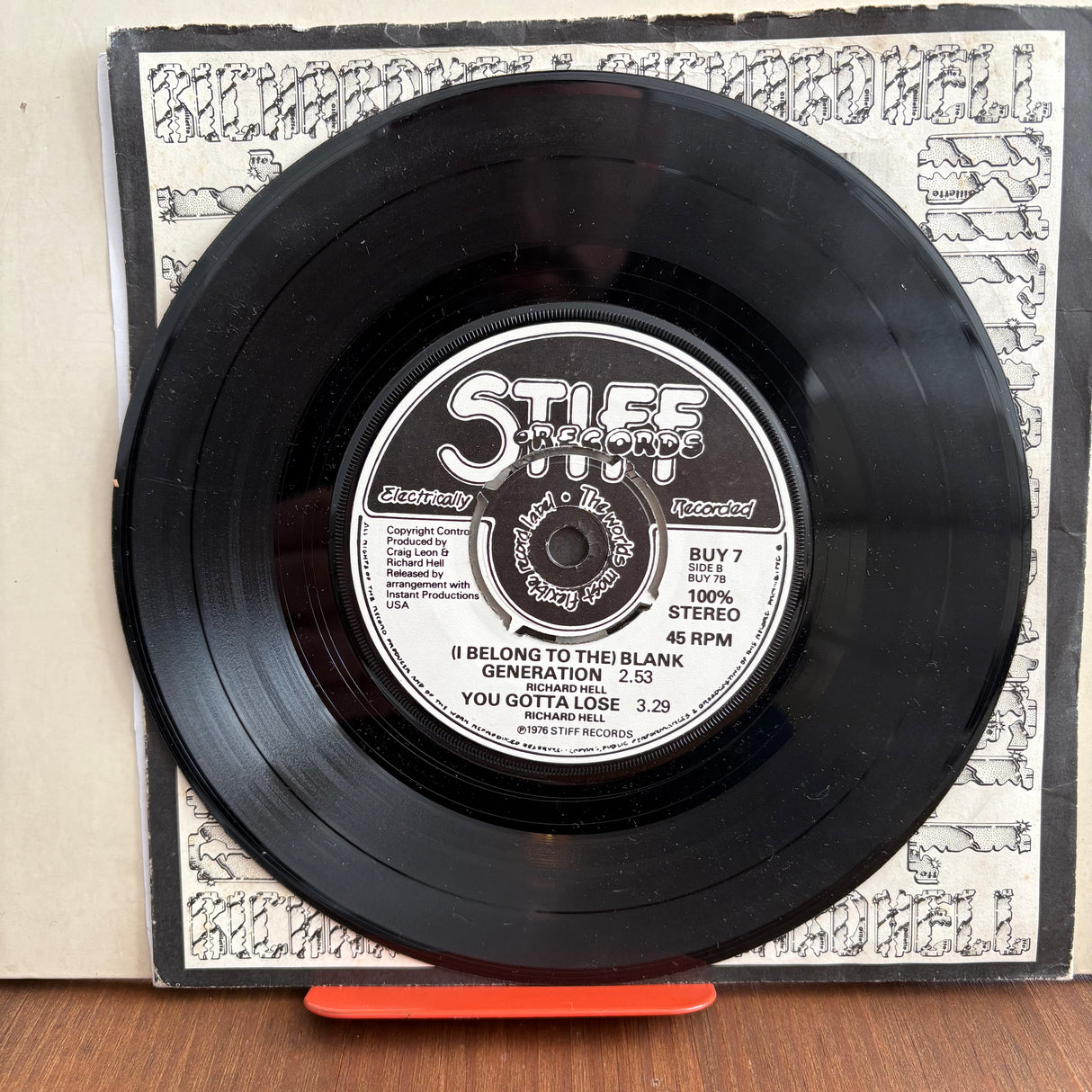 Richard Hell - Another World - Plug Copy - Numbered 0001 - 7 inch Single - VINYL