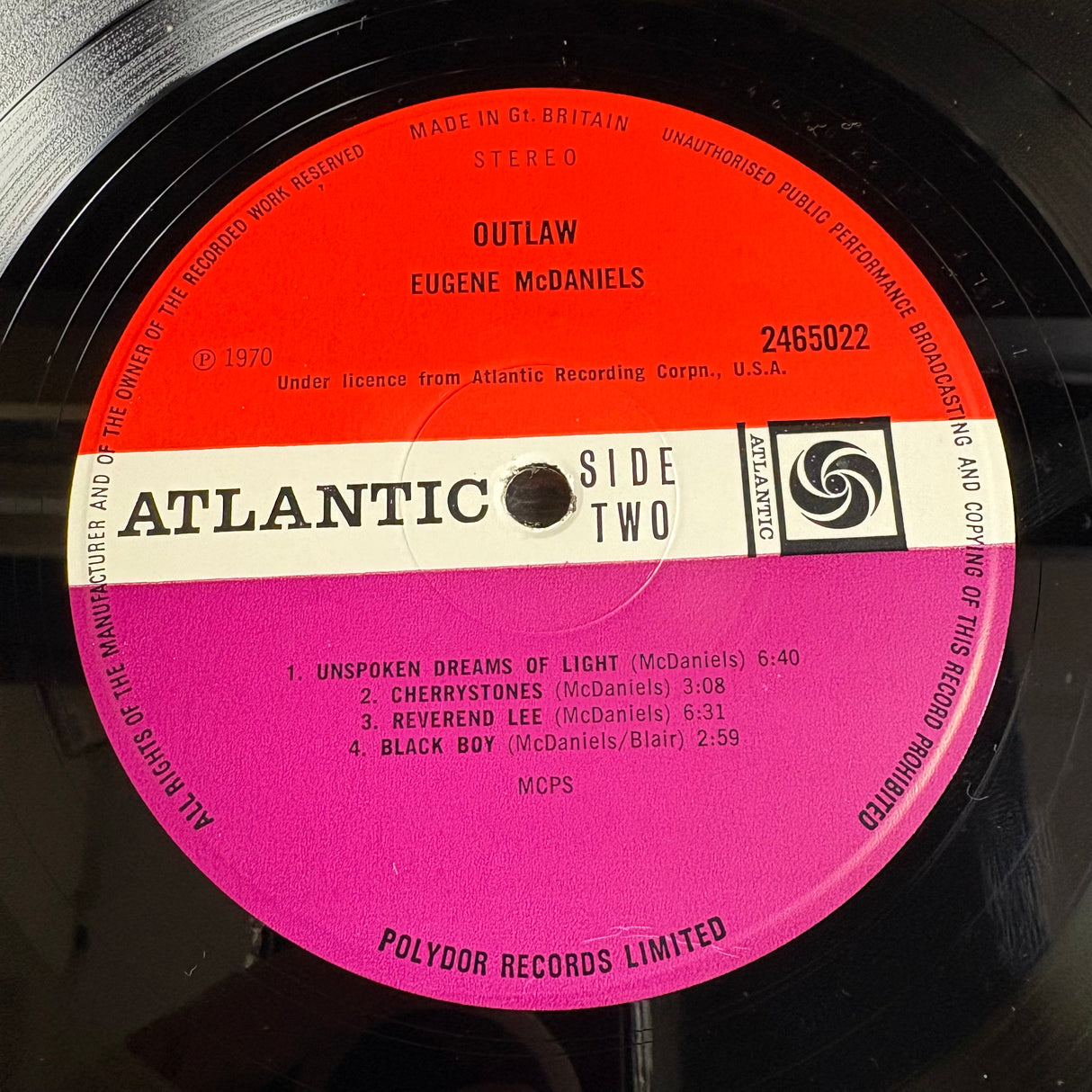 Eugene McDaniels - Outlaw - Plum Atlantic - VINYL