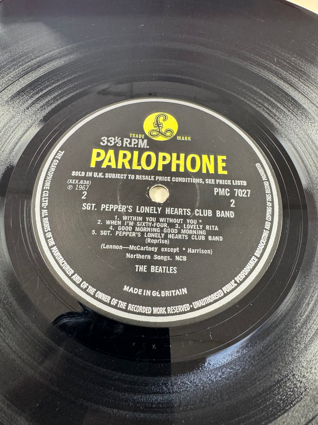 The Beatles - SGT Peppers Original - Omits A day in the life on Label - EX