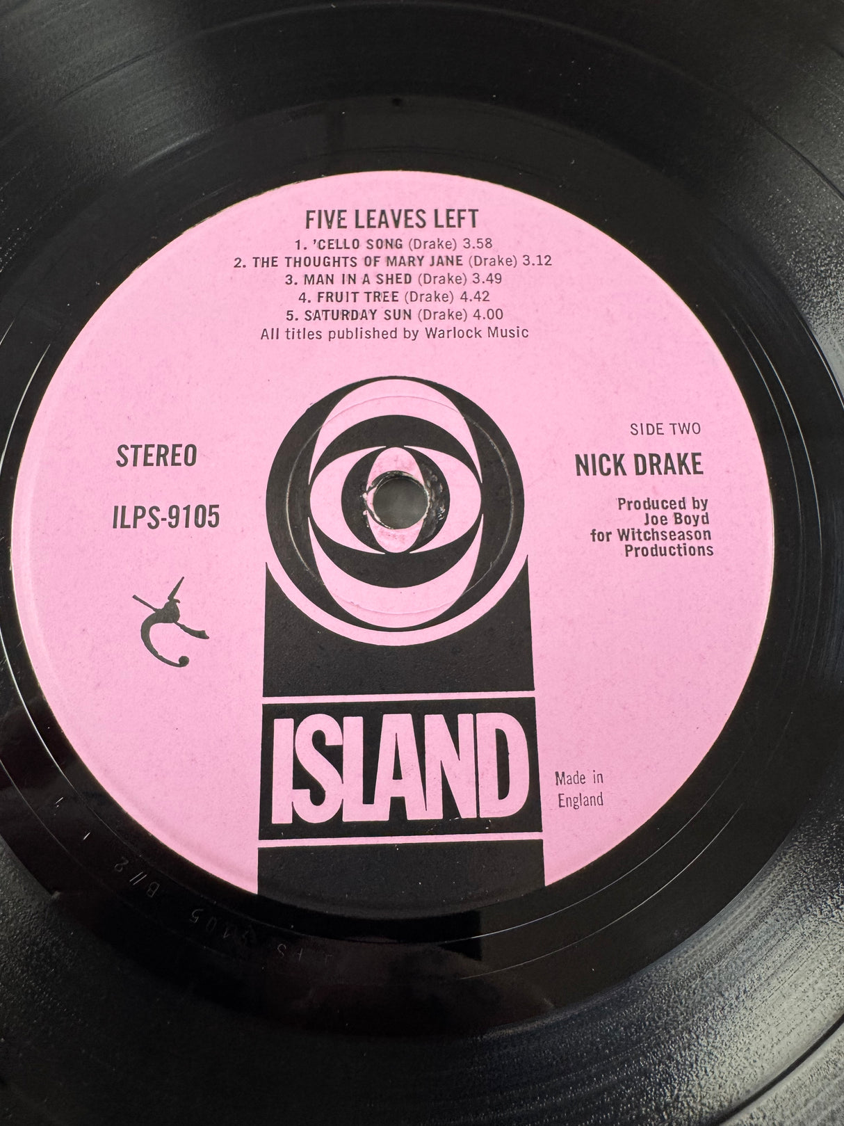 Nick Drake - Five Leaves Left - Original Pink Island - First Press