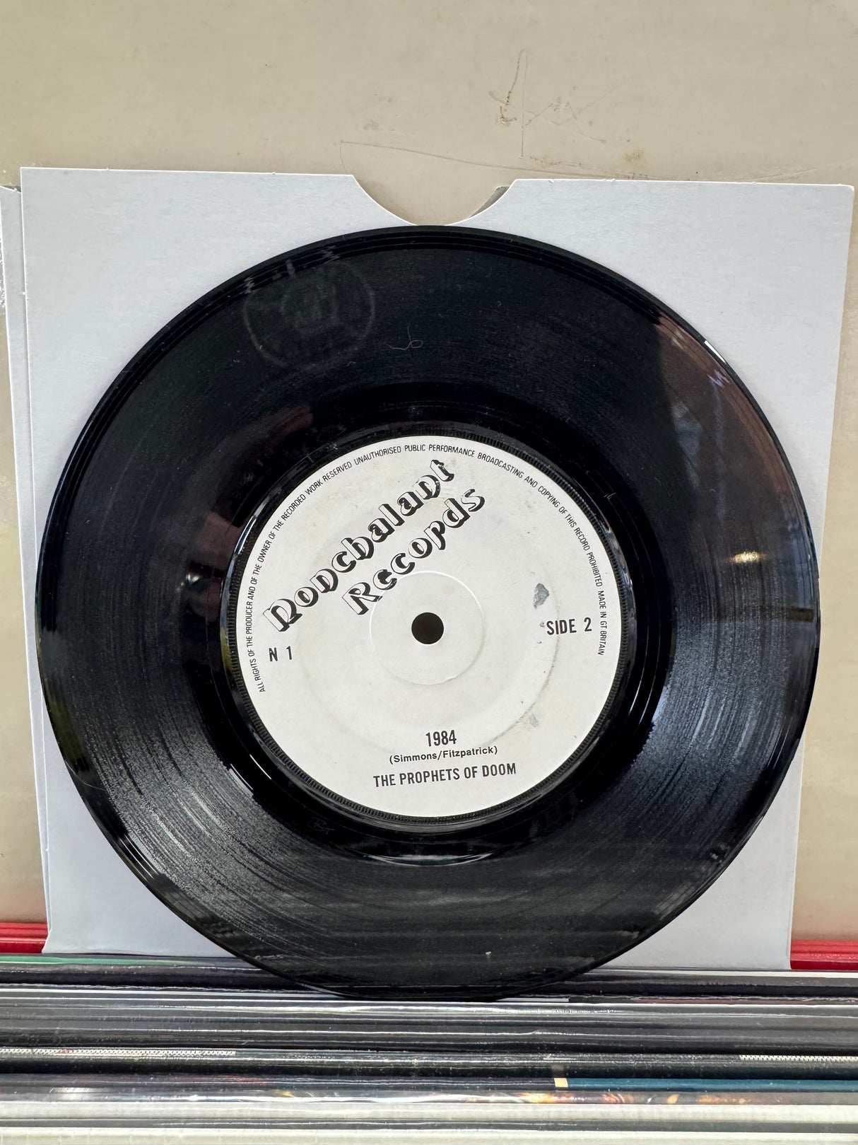 The Prophets Of Doom - Apathy - 7 inch Single - VINYL