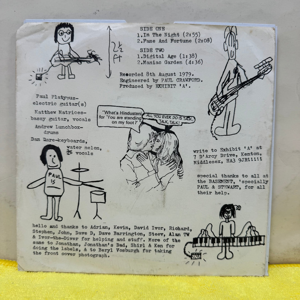 Exhibit A - No Elephants This Side Of Watford Gap - 7 inch Single - VINYL