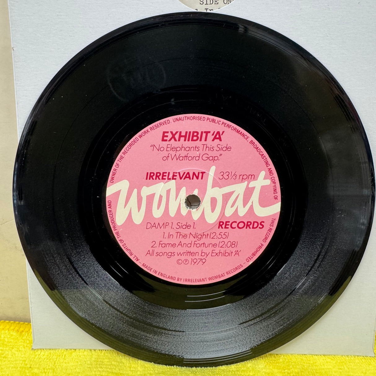 Exhibit A - No Elephants This Side Of Watford Gap - 7 inch Single - VINYL