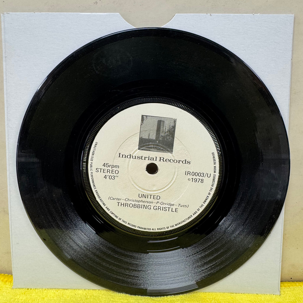 Throbbing Gristle - United - 7 inch Single - VINYL