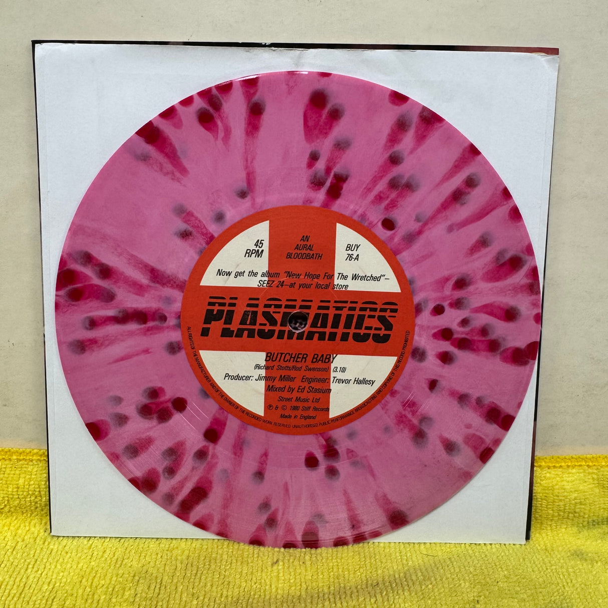 Plasmatics - Butcher Baby - Splatter Vinyl - 7 inch Single - VINYL