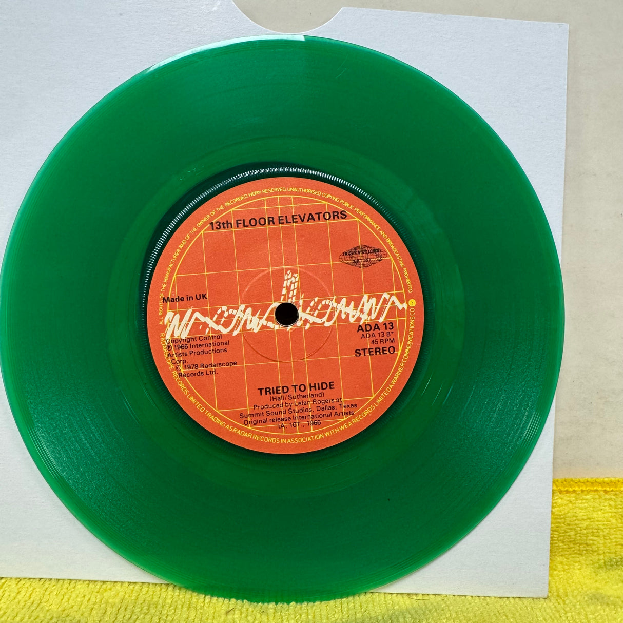 13th Floor Elevators - You're Gonna Miss Me/Tried To Hide - Green Vinyl - 7 inch Single - VINYL