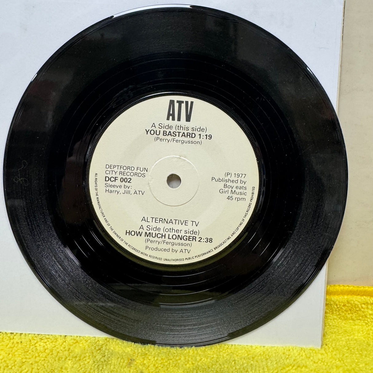 Alternative TV - How Much Longer/You Bastard - 7 inch Single - VINYL