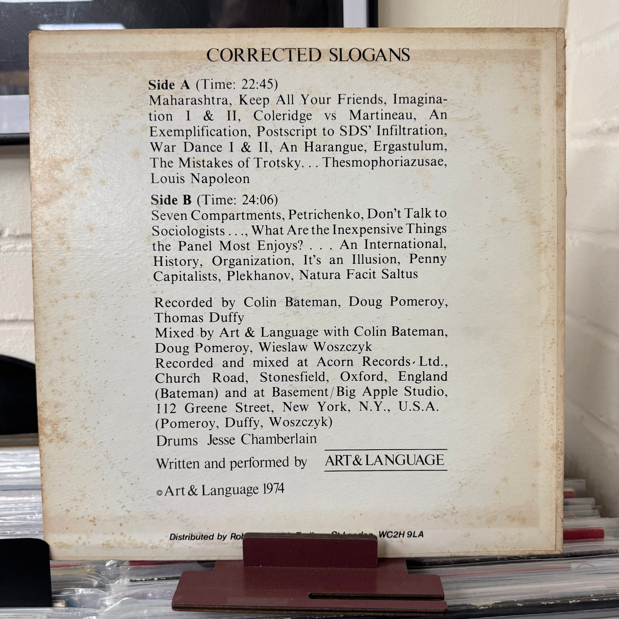 Art & Language - Corrected Slogans - Original - VINYL