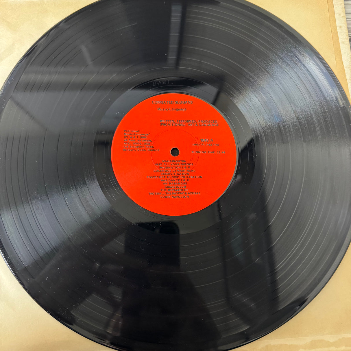 Art & Language - Corrected Slogans - Original - VINYL