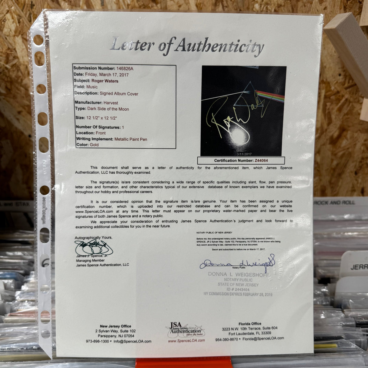 Dark Side of the Moon - SIGNED by Roger Waters (With COA and Proof) - VINYL