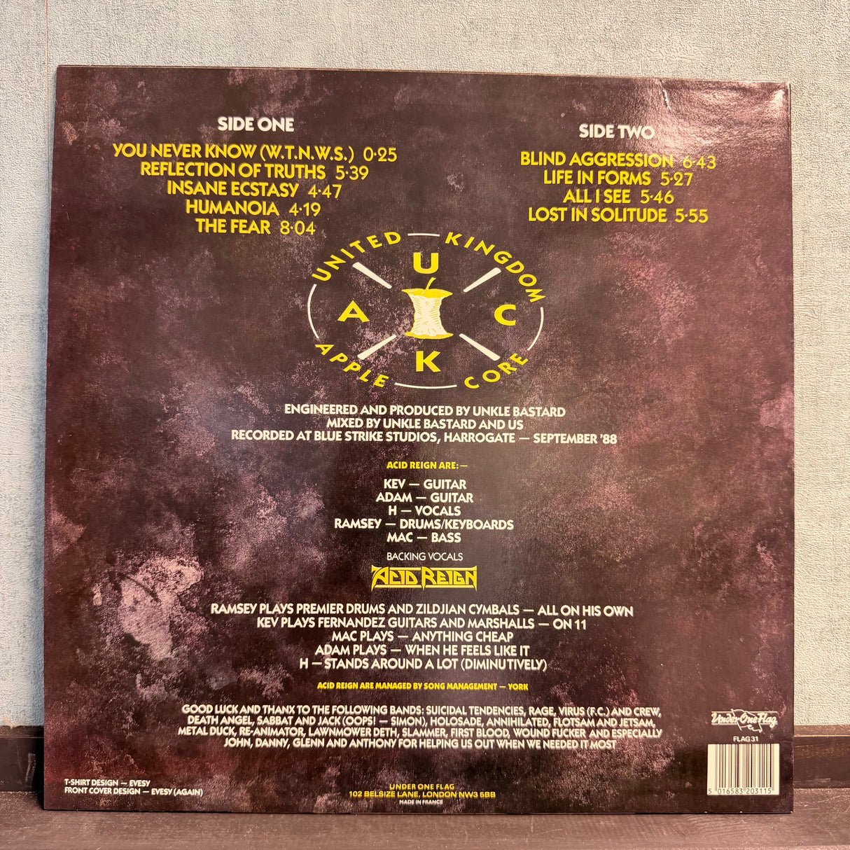 Acid Reign - The Fear Vinyl