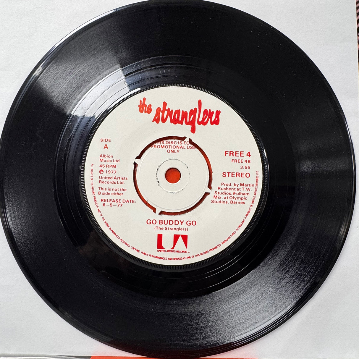 The Stranglers - Peaches / Go Buddy Go Promo with the Blackmail Sleeve Single Vinyl
