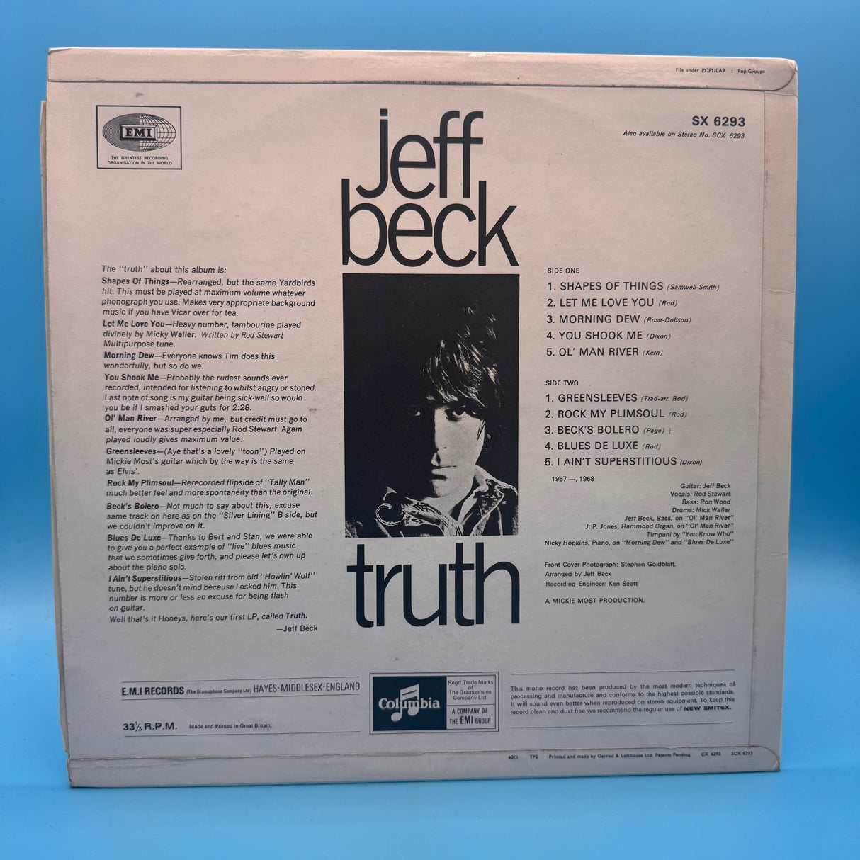 Jeff Beck - Truth Original Blue Columbia Vinyl