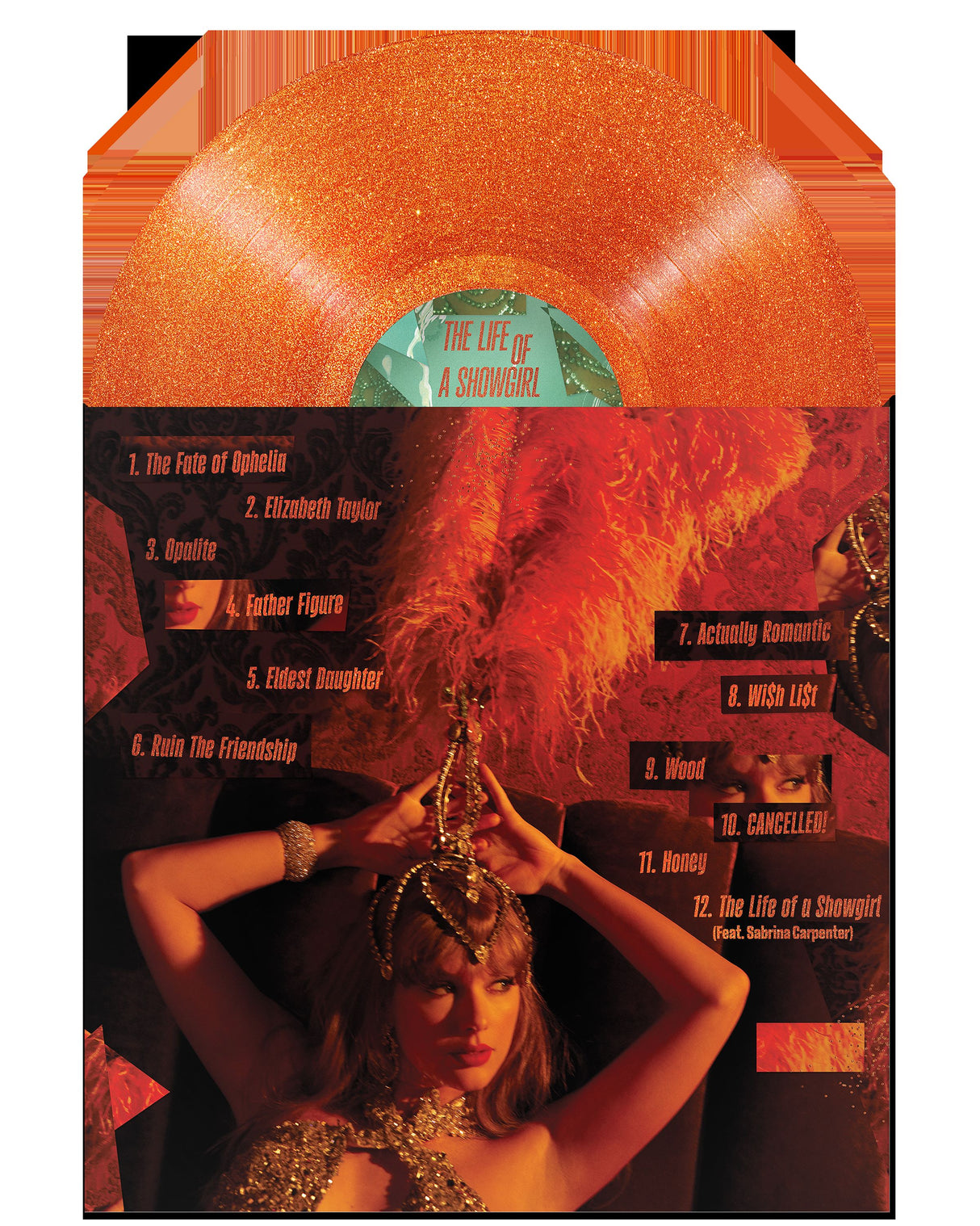 Taylor Swift - The Life of a Showgirl - Orange Glitter Vinyl