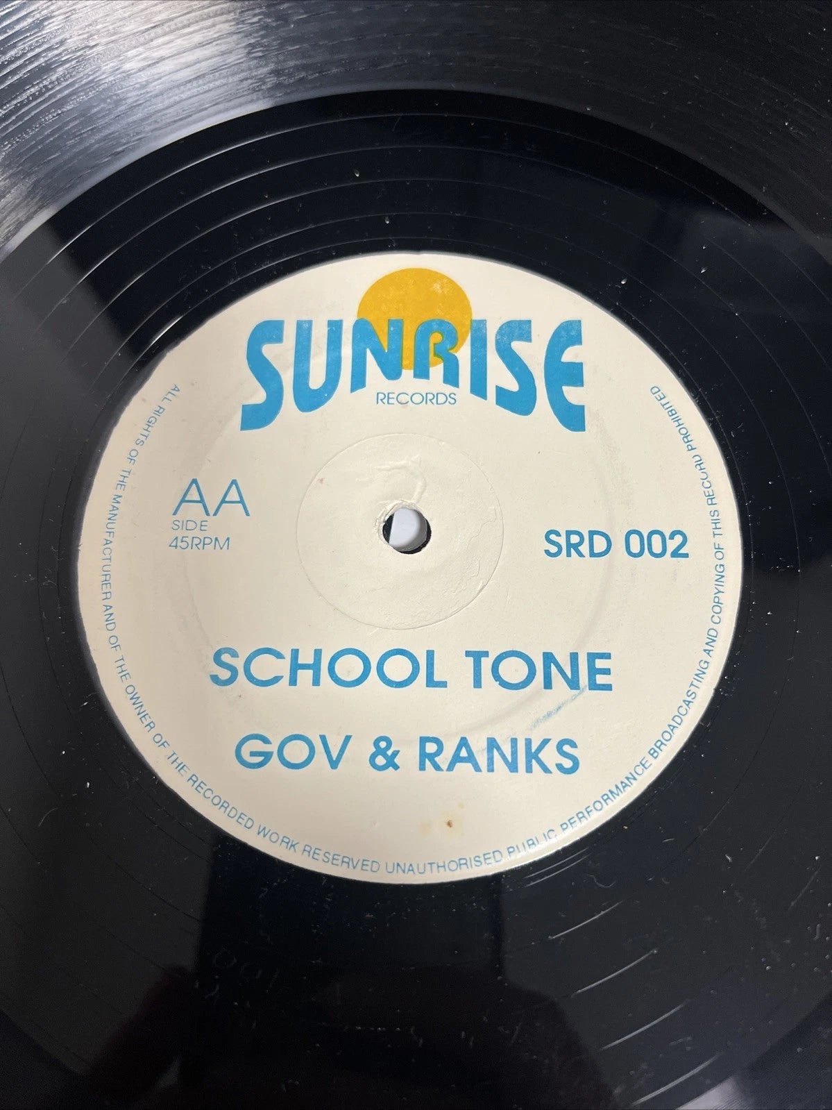 Gov & Ranks Arise/School Tone Vinyl Record Sunrise Records SRD002