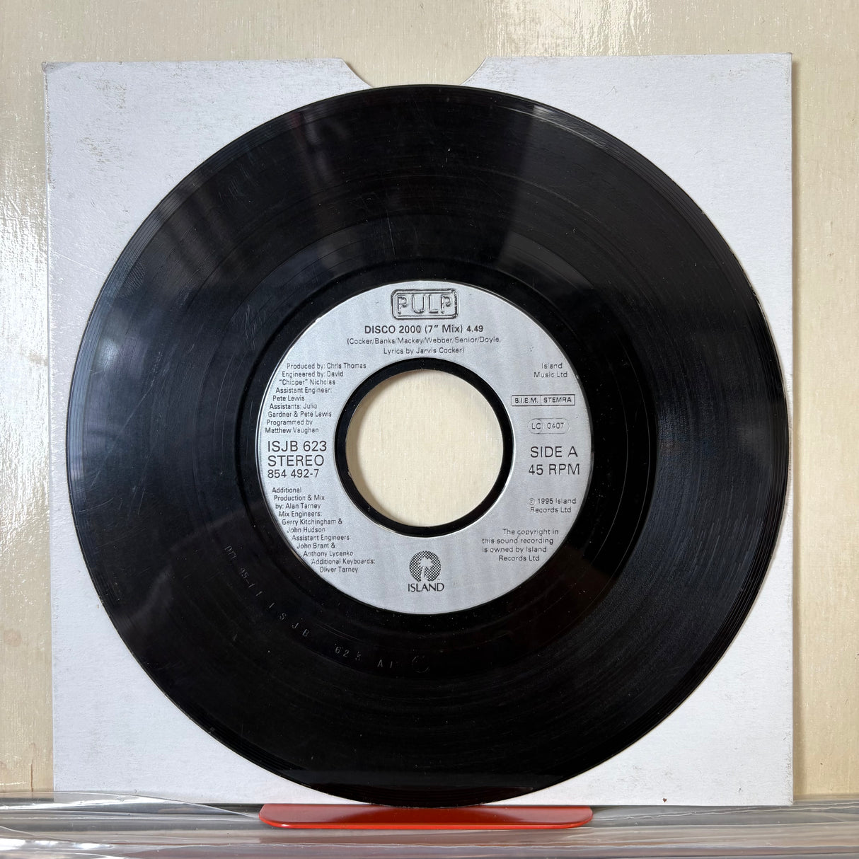 Pulp - Disco 2000 Jukebox Vinyl Single