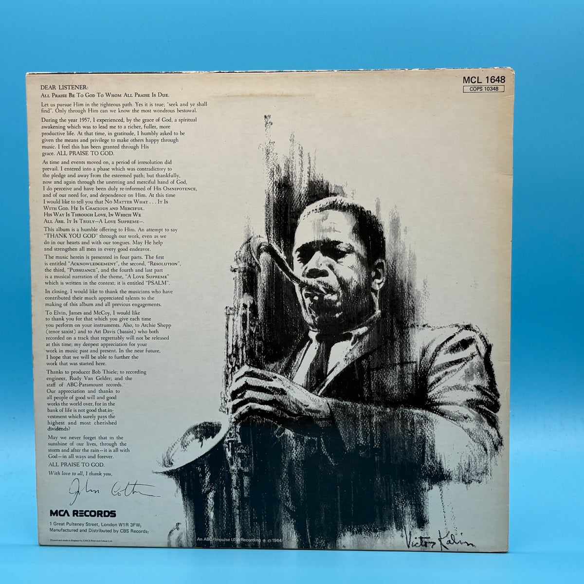 John Coltrane - A Love Supreme UK Reissue Vinyl