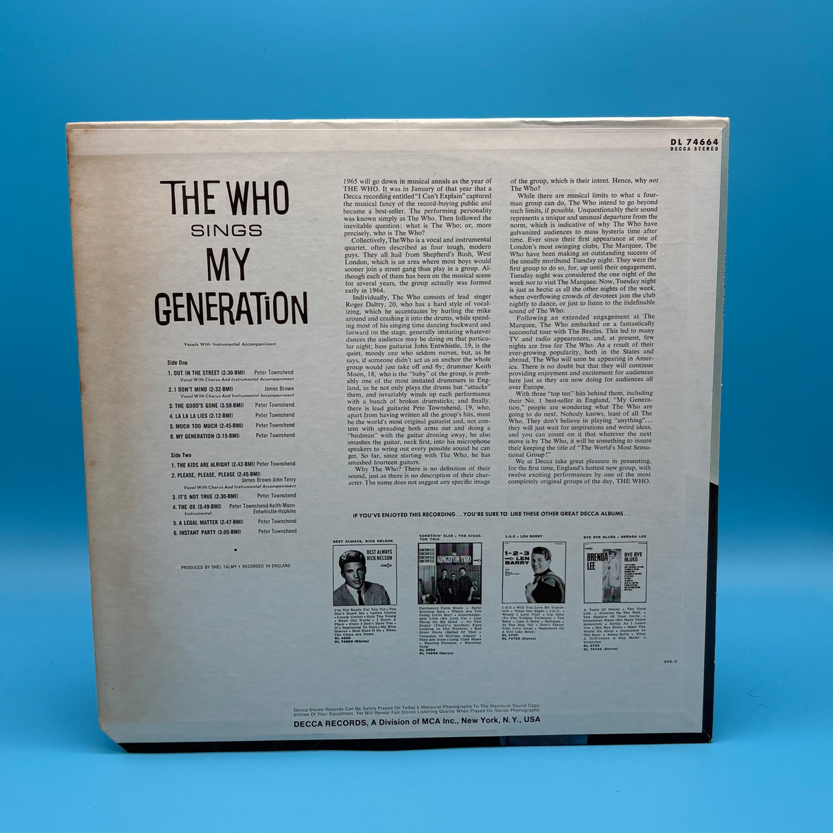 The Who - Sing My Generation Vinyl