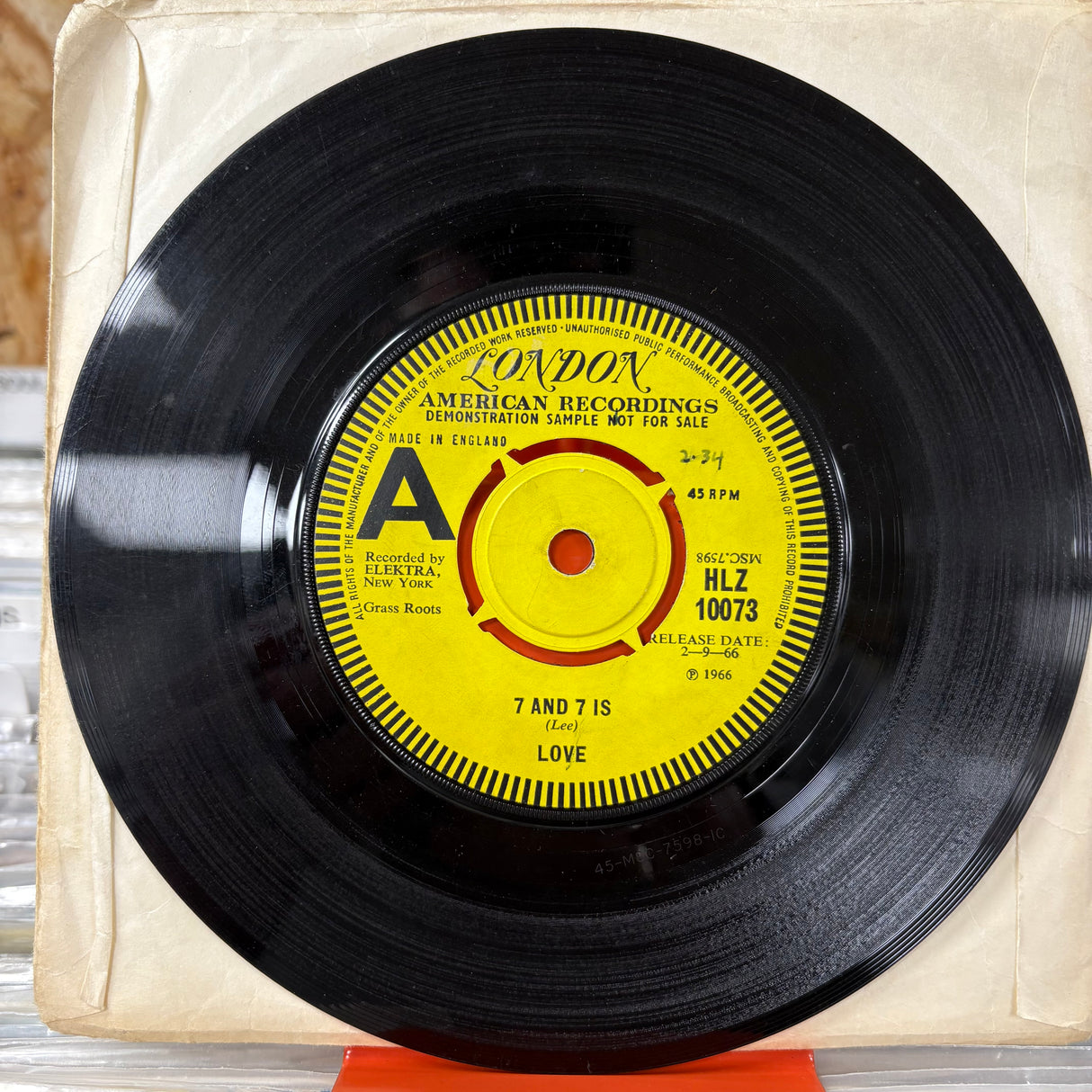 Love - 7 And 7 Is - London Label Demonstration Copy - 7" Single - VINYL