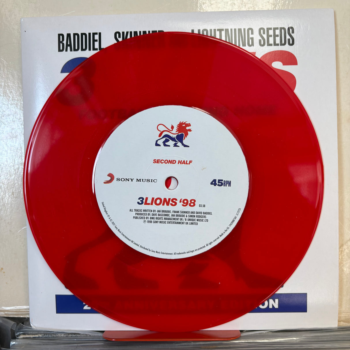 Baddiel, Skinner & The Lightening Seeds - Three Lions 25th Anniversary Red Vinyl
