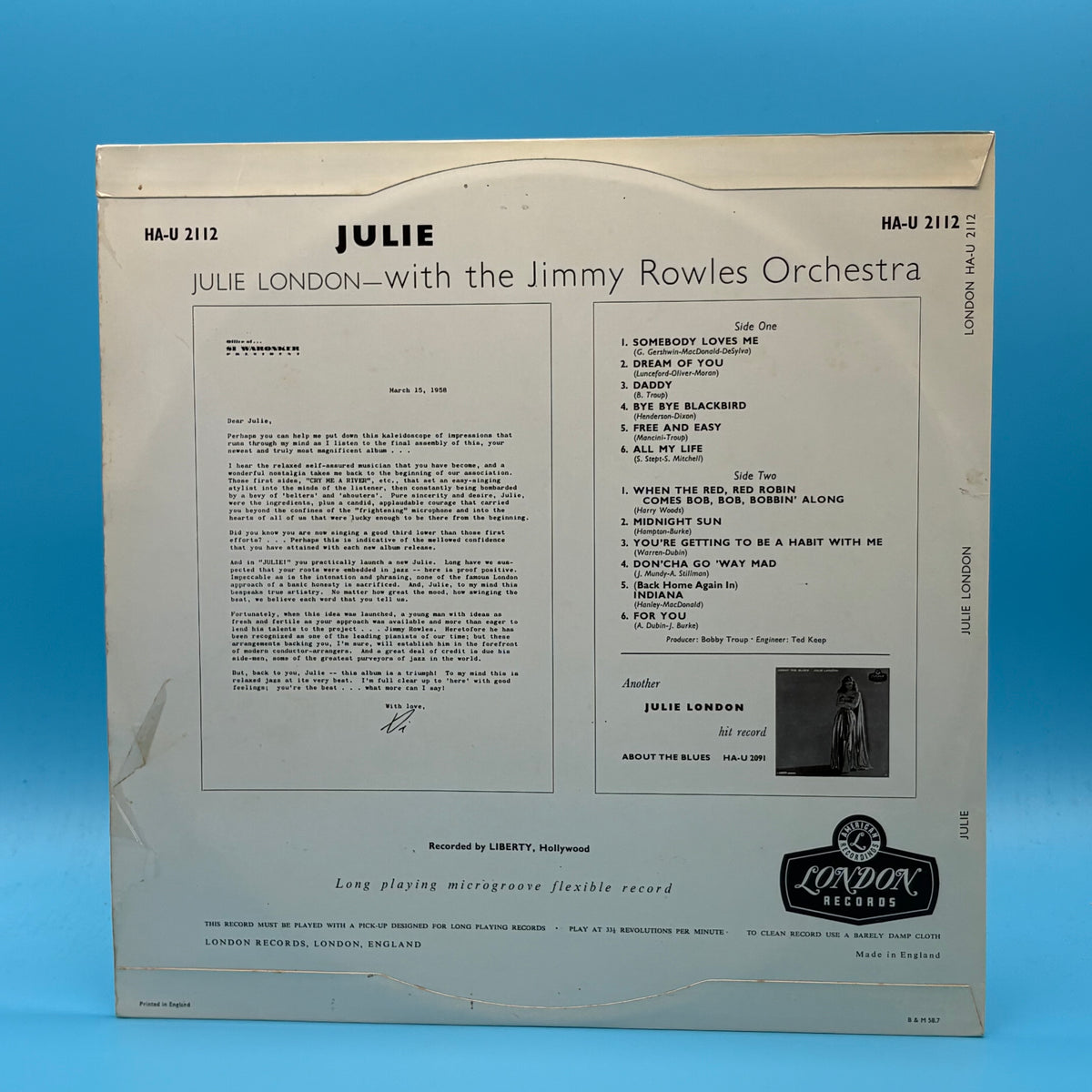 Julie London - Julie Original UK Vinyl