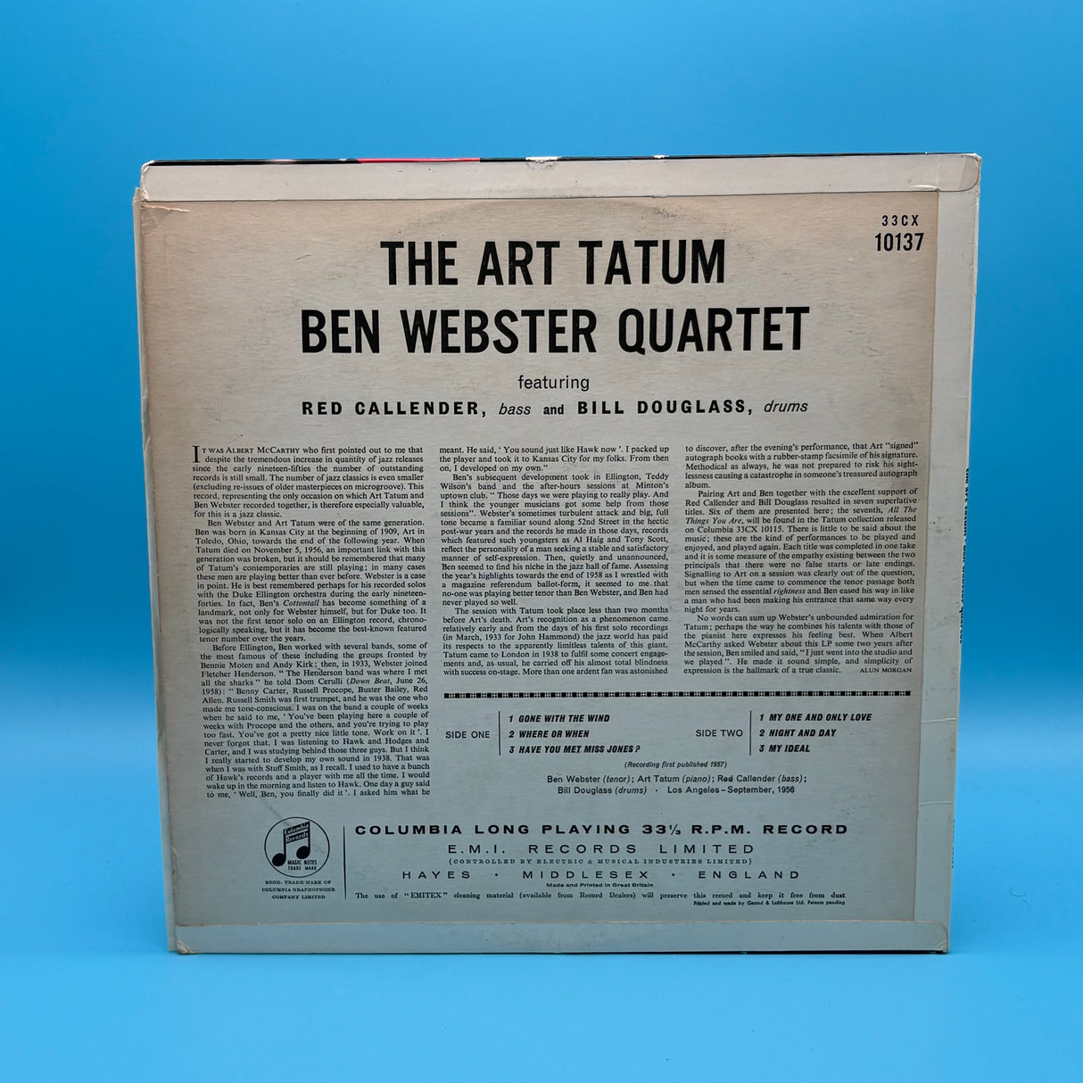 Ben Webster Quartet - The Art Tatum Vinyl