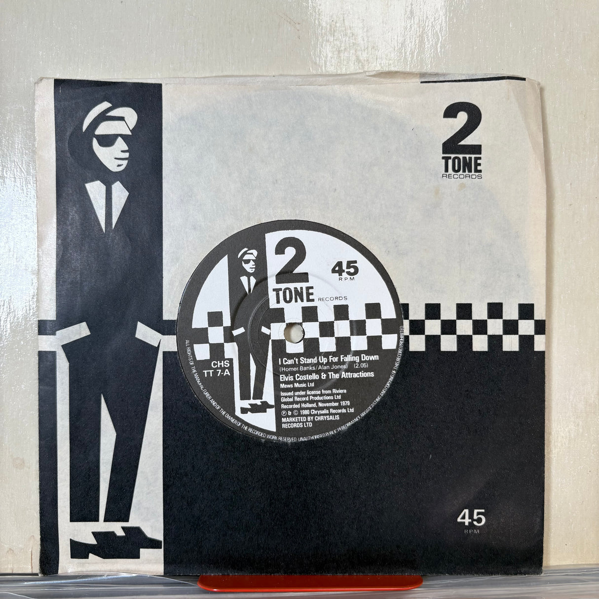 Elvis Costello and The Attracftions - I Cant Stand Up For Falling Down 2Tone Vinyl Single
