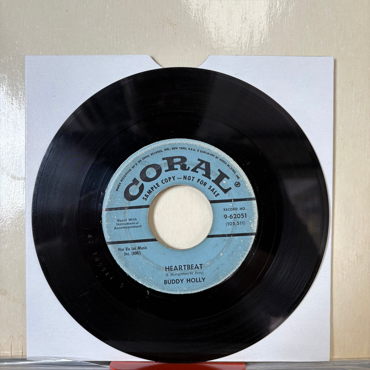 Buddy Holly - Heartbeat USA Demo Vinyl Single