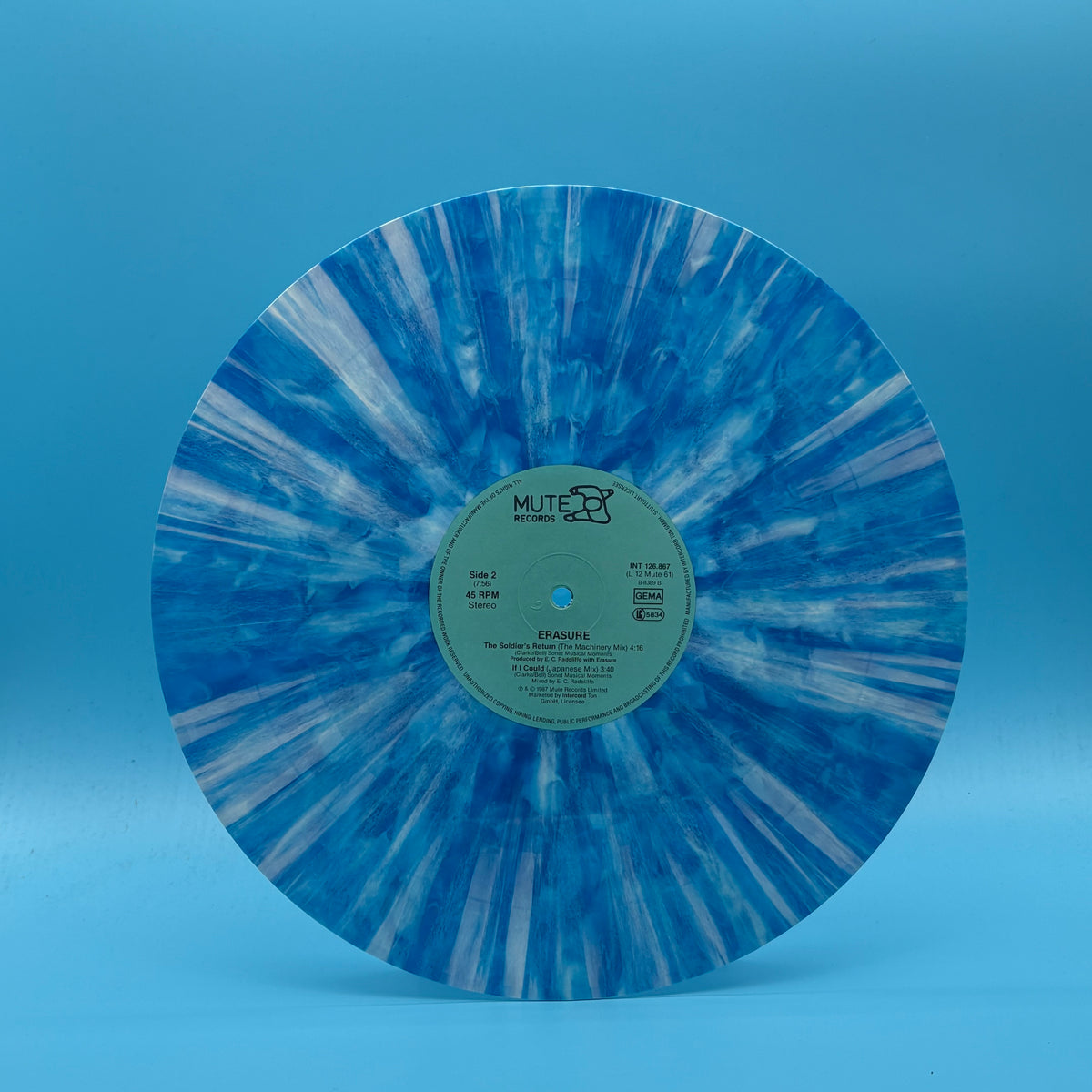 Erasure - Victim Of Love Blue Splatter 12” Single Vinyl